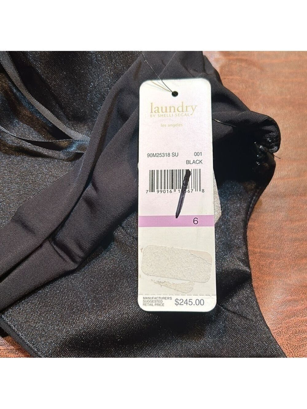 LAUNDRY by SHELLI SEGAL Sexy Black Evening Cocktail Party Dress Size 6. NWT! - Picture 11 of 13